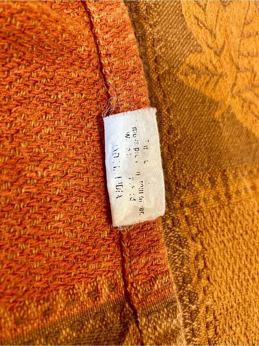 Fall Autumn Plaid Tablecloth Cotton Leaves Orange Brown 71 x 52”